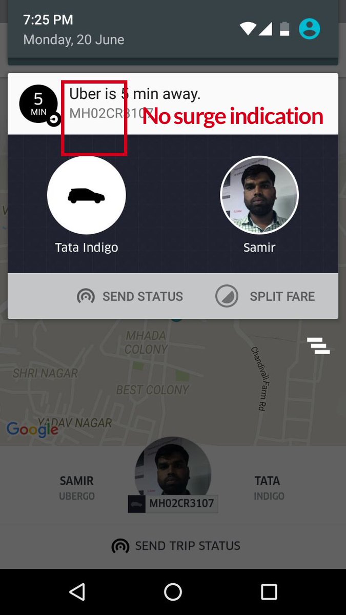 chitrang_j's tweet photo. @Uber_India YET ANOTHER ride where I've been charged surge without any prior indication. What is going on? FIX THIS! https://t.co/BC4FtO14RZ