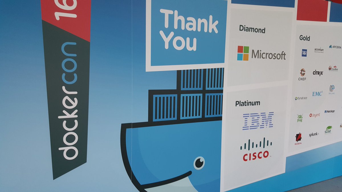 Super excited at #dockercon ! Microsoft is a diamond sponsor for the event.