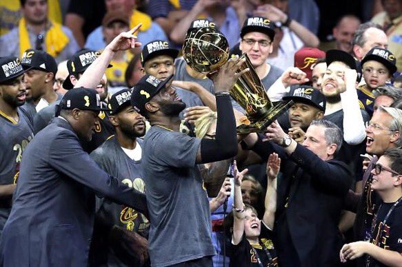 NbaEveryday10's tweet photo. Champs🏆 #ALLin216 https://t.co/q3HzG8S6s3