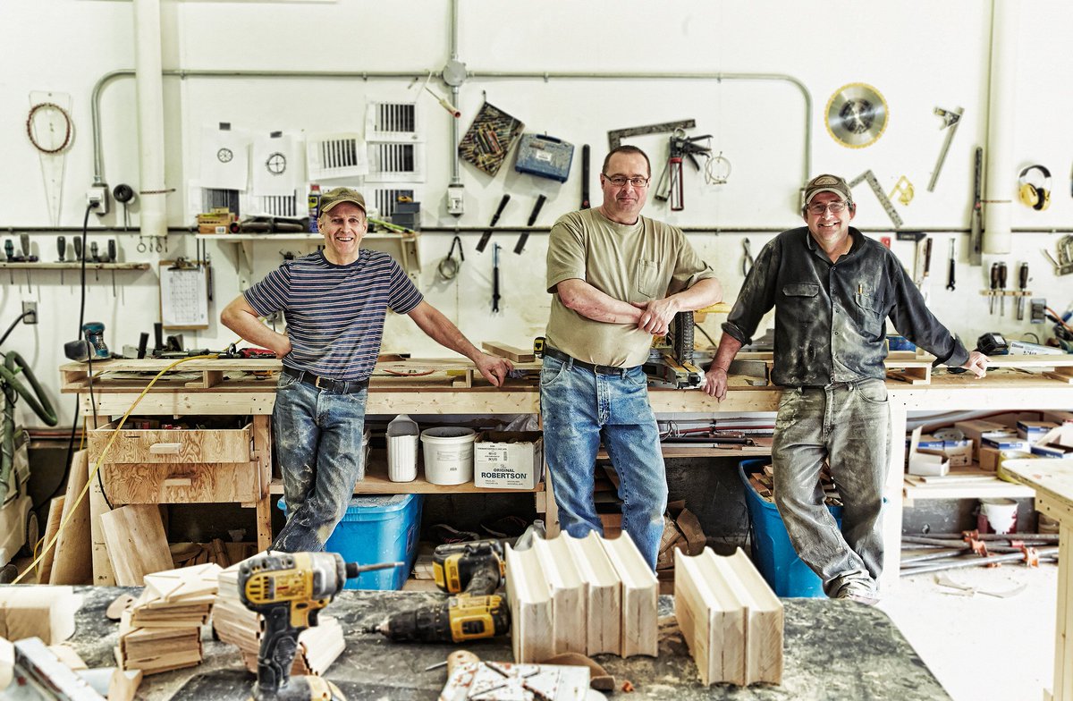 DanLimPhoto's tweet image. The craftsmen who make the furniture for Fogo island inn.