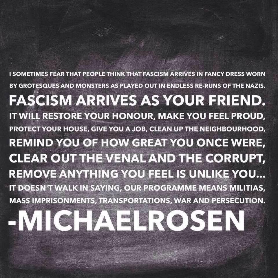 brightonanti's tweet photo. Remember, #fascism doesn't START with gas chambers and genocide. It ends there. https://t.co/PZGFPDNjEm