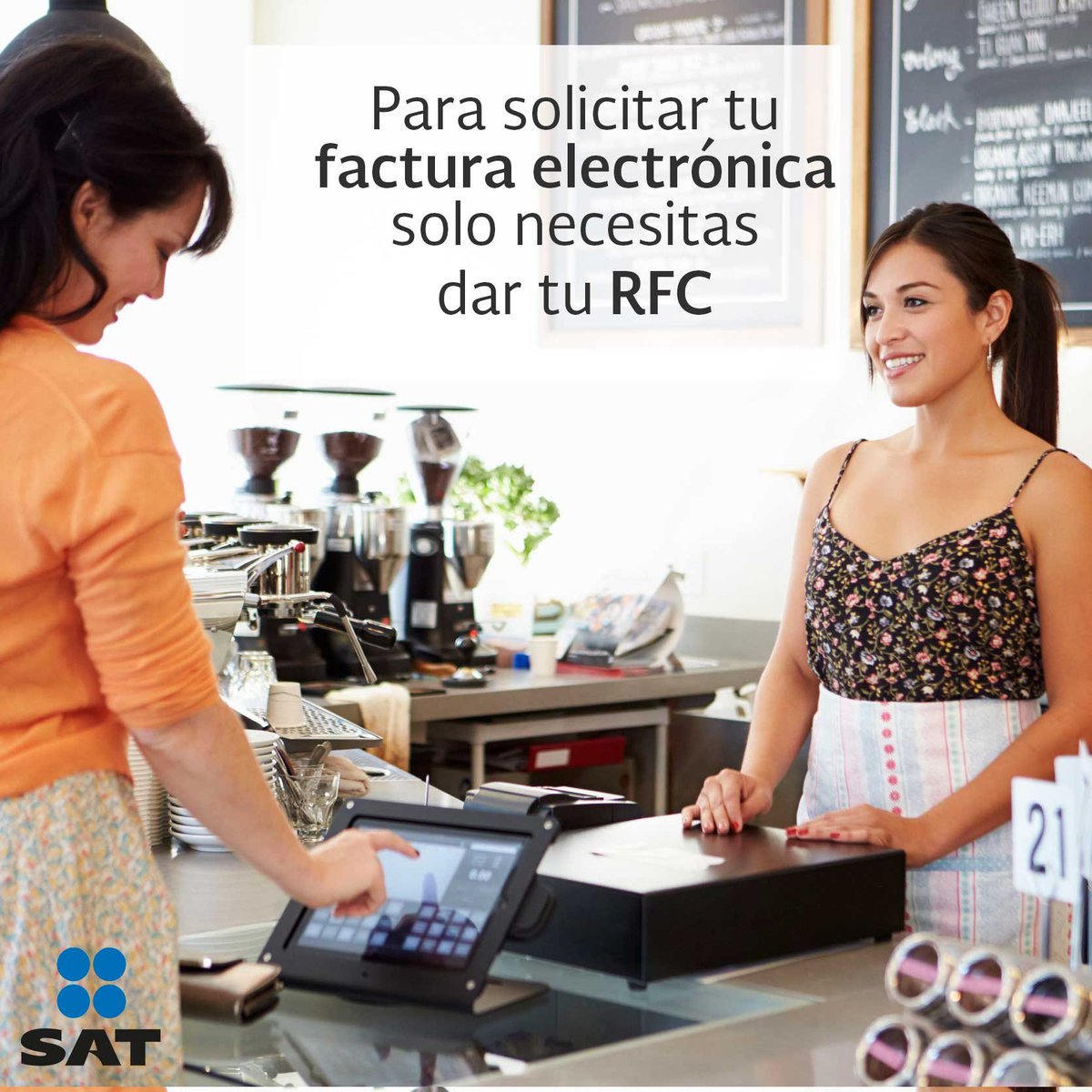 SATMX's tweet image. Para solicitar factura solo necesitas dar tu RFC. No es indispensable que des datos personales como dirección.