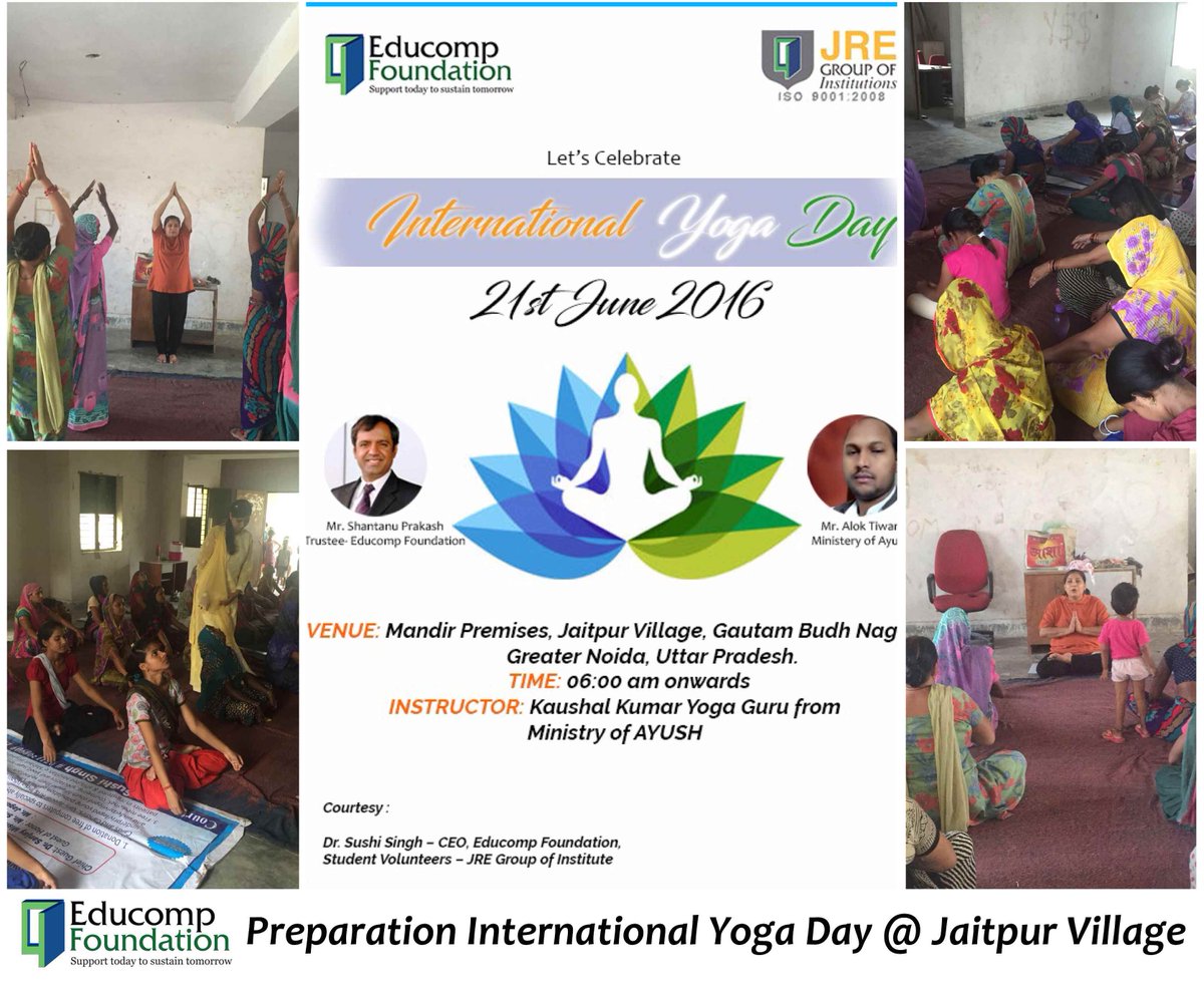 supportef's tweet photo. #IYD #YogaDay Preparation International Yoga Day @ Jaitpur Village https://t.co/3yd0Pxvs5T