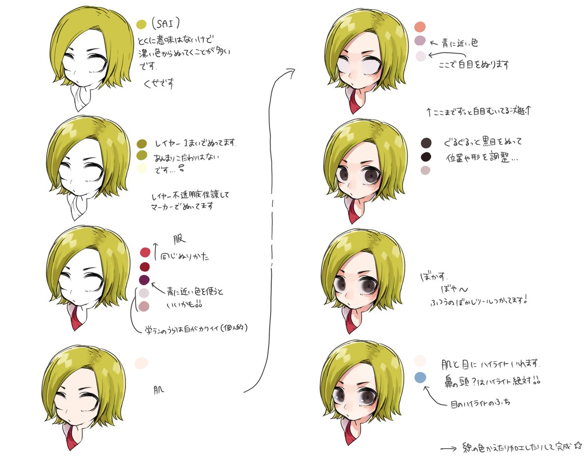 塗りだよ!気分で変わったりするけど、ほとんどこんな感じ♡
#私の絵でどうやって描いてるか知りたいところありますか