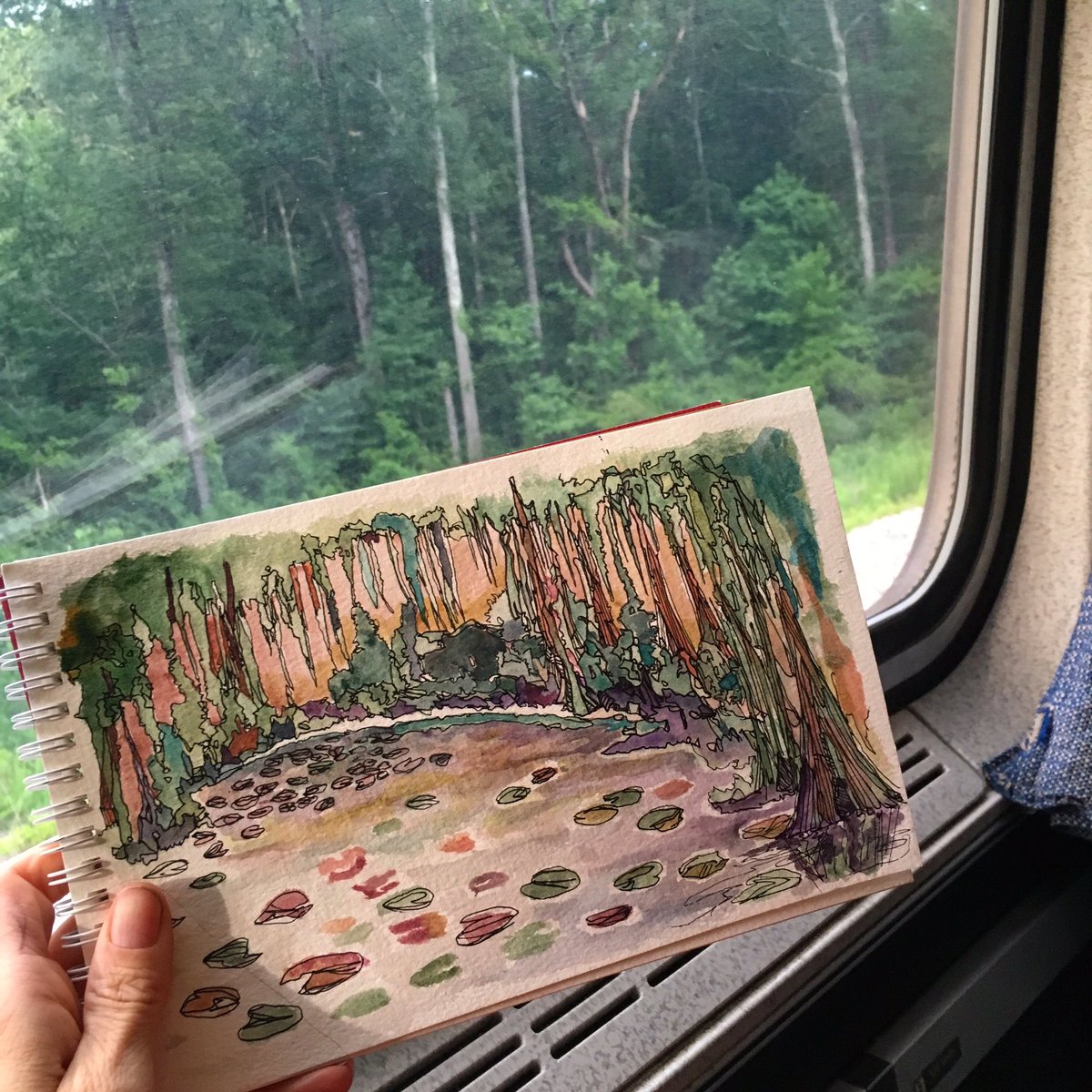 kat_ryalls's tweet photo. Finding the rhythm of the road and rail. #travel #artist #whereyart #nolaart #threadsproject https://t.co/pGAWd4UCOl
