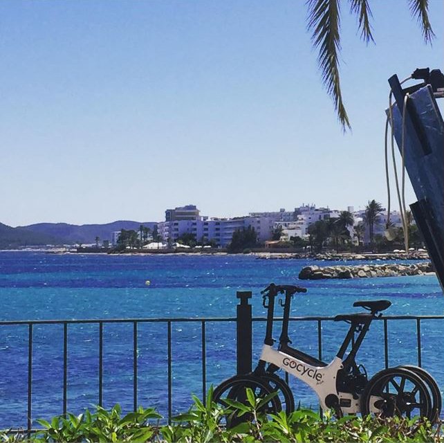 Gocycle's tweet photo. What a view! #Ibiza doesn't look too bad either 😉 pic via @joytrankels on Instagram. #Gocyle https://t.co/QbBsBBbz5q