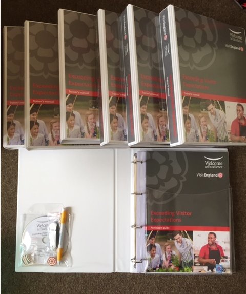WTExcellence's tweet photo. #ExceedingVisitorExpectations trainer manuals all ready for tomorrow trainer course @HeverCastleLtd :) #VisitEngland https://t.co/V2mz5GP9Pg