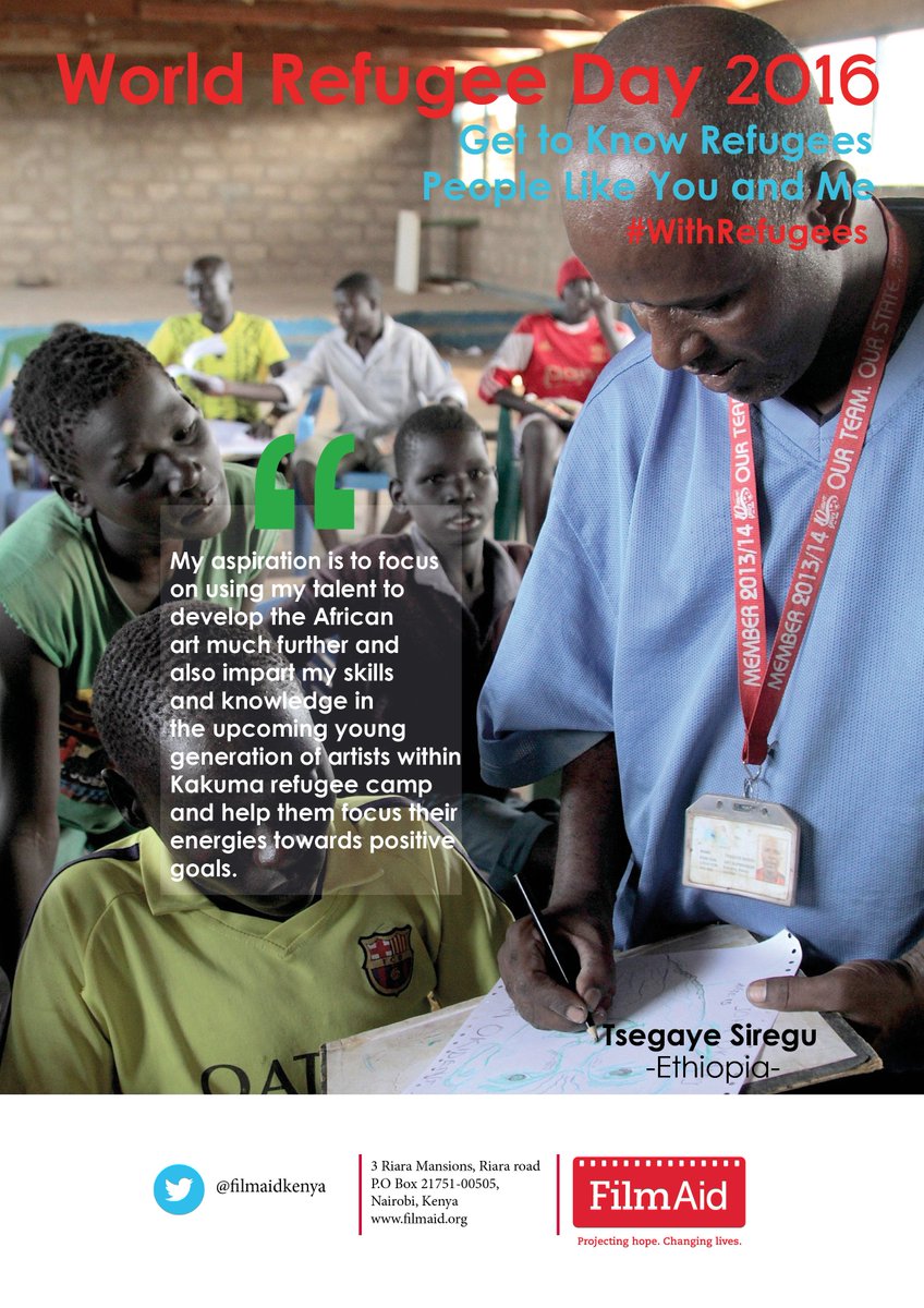 This #WorldRefugeeDay recognise refugees as people like you &amp; me. <a href="/filmaidkenya/">FilmAid Kenya</a> stands #WithRefugees.
