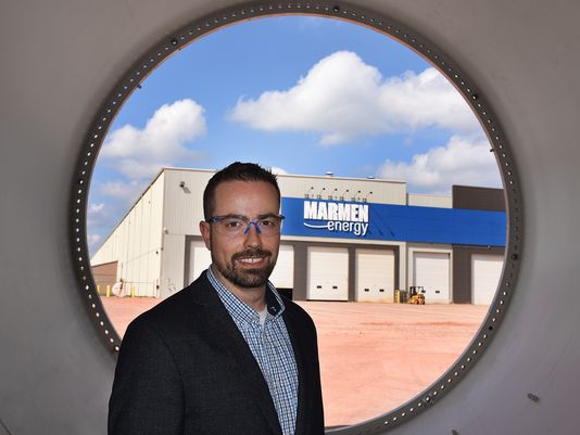 sfbj's tweet photo. Quebec native -- production manager @MarmenEnergy plant in Brandon --impressed by SF culture https://t.co/LVmBYwO8sD https://t.co/V9h6i3kM9M