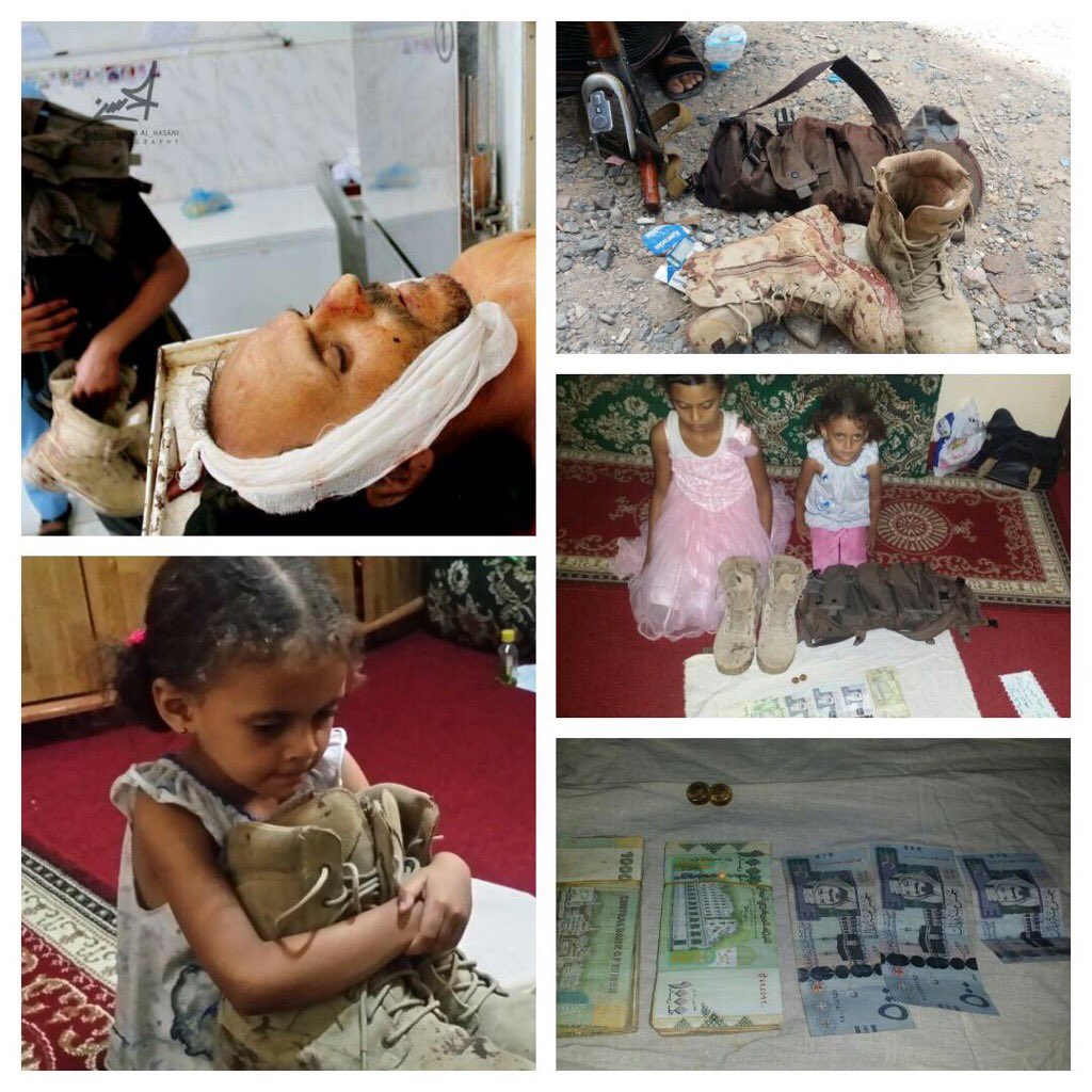 dr_fuadbadani's tweet photo. قصة قصيرة تحكي أشياءكثيرةعن طفلة وشهيد وقضية وطن
إنها طفلة #تعز أنسام مع جثمان وبيادة والدها شهيد #المقاومة محمدمجلي https://t.co/b3zf3B0Vp3