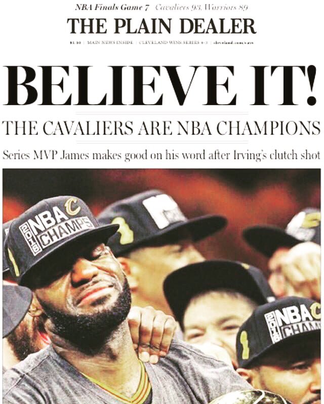CIFF's tweet image. Goooood morning, Cleveland! #believeland #nbachamps #allin216 @cavs @cavsdan