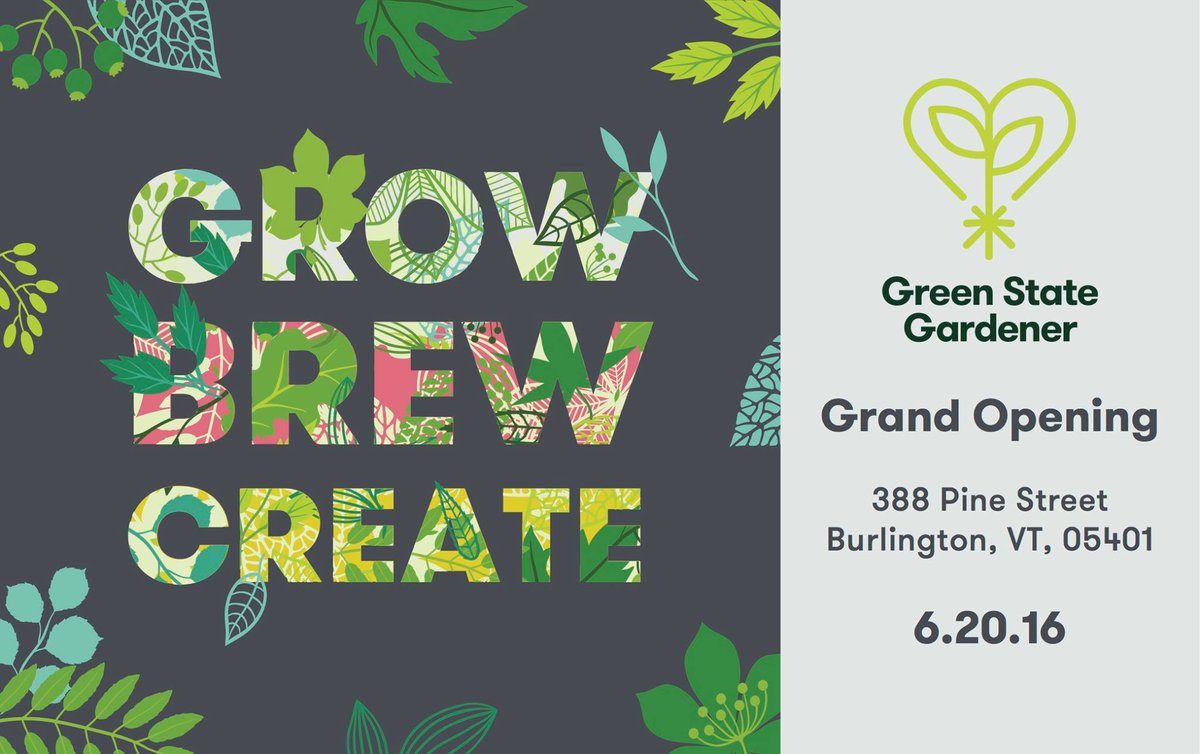 greenstategrdnr's tweet photo. Our Grand Opening of our new retail store is today! Come check us out on Pine Street in #Burlington #Vermont ! #btv https://t.co/zbXoh5D72H