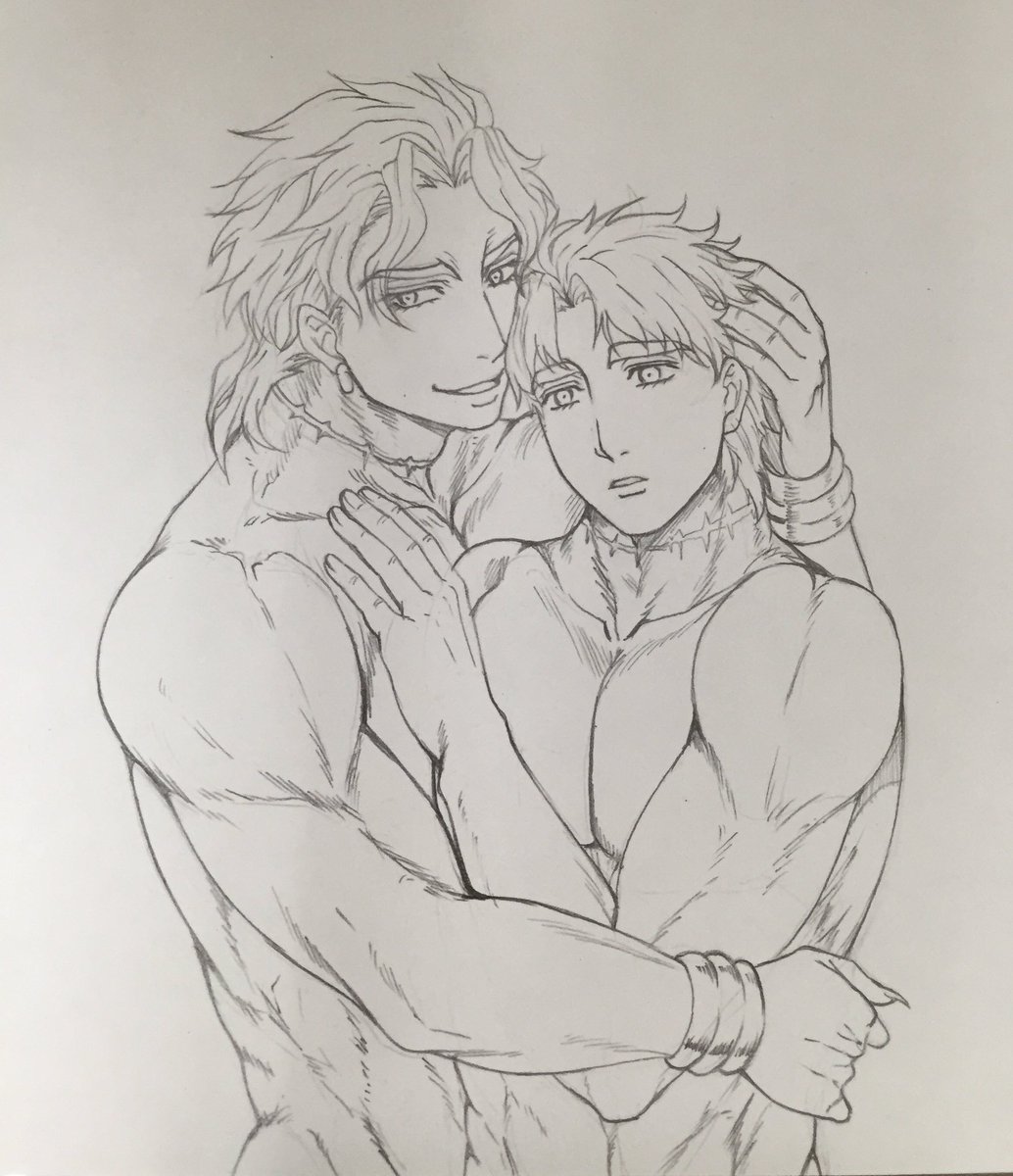 退廃的DIOジョナ…
たぶん視線の先はジョースター家…
なんかこう…DIOの手に堕ちたジョナサンが自我のない表情してるの…好きなんです… 