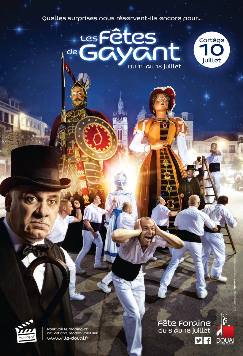 villedouai's tweet photo. Et voici l'affiche officielle des fêtes de Gayant 2016 ! #douai #gayant Rendez-vous du 1er 18 juillet ;) https://t.co/uiHxHq5eGG