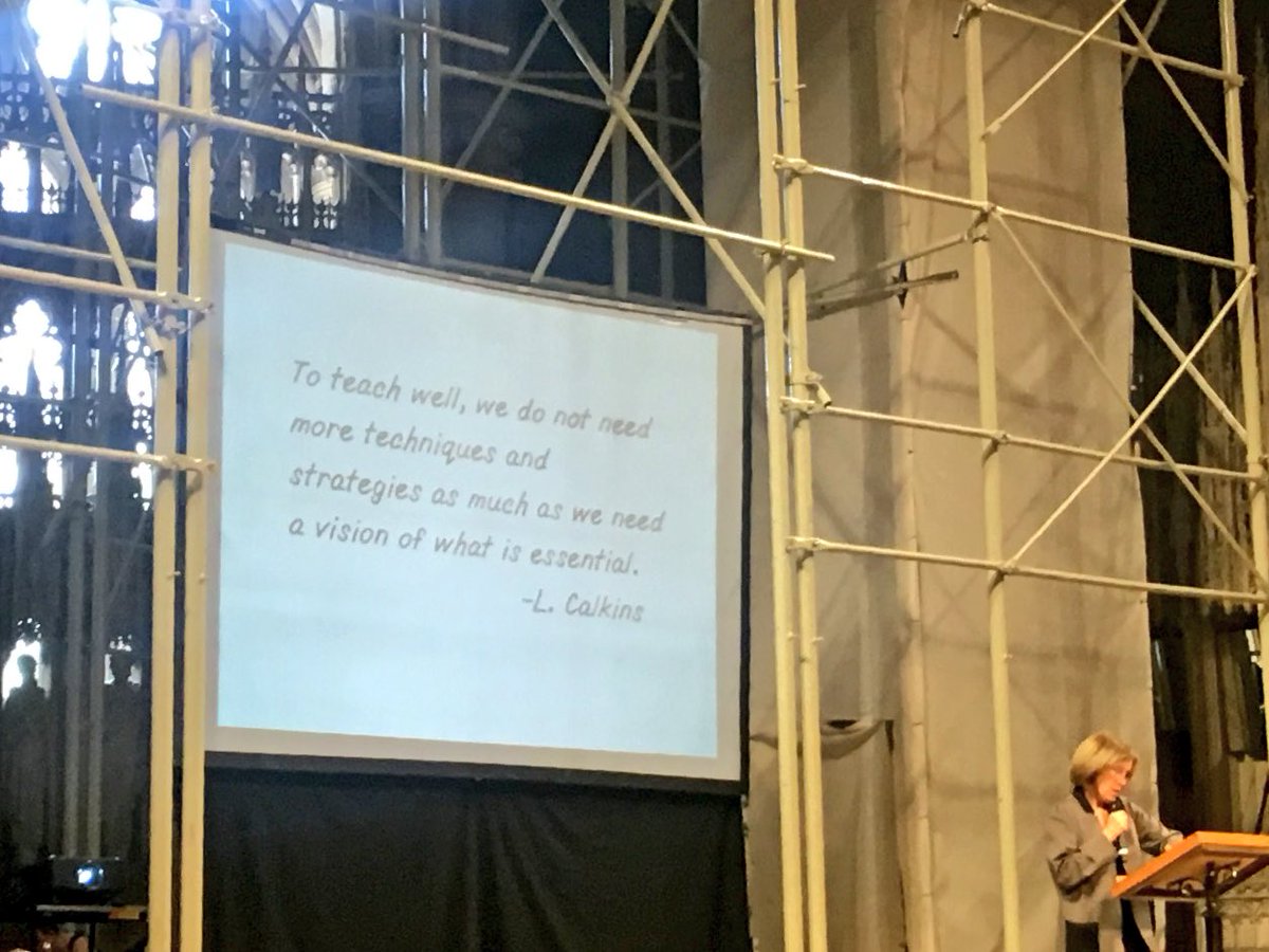 Aphillips4life's tweet photo. To teach well,we do not need more techniques and strategies as much as we need a vision of what is essential. #TCRWP https://t.co/cDK4WIs6PB