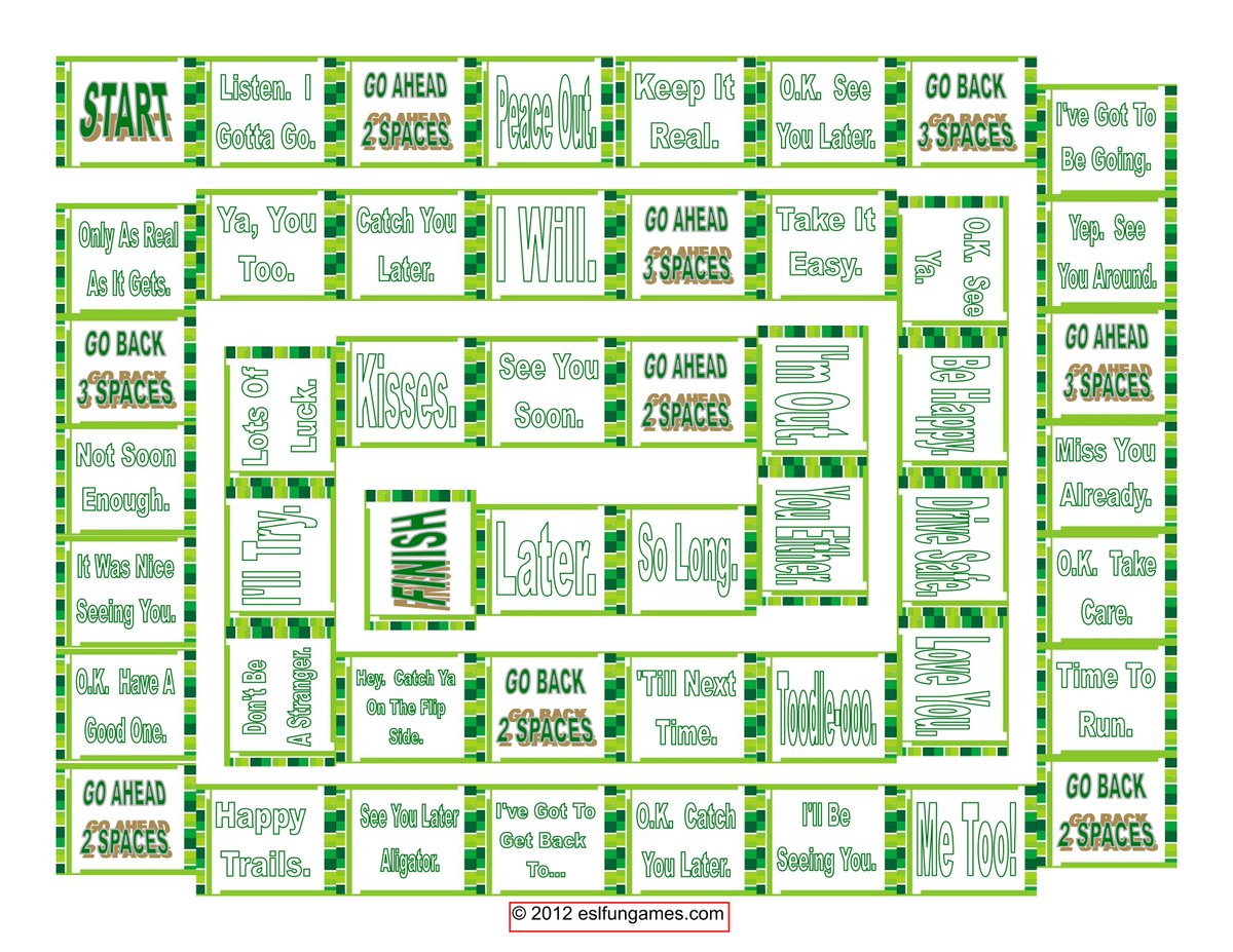 ESLFunGames2016's tweet image. Download the Good Byes and Responses Free Sample at:  eslfungames.com