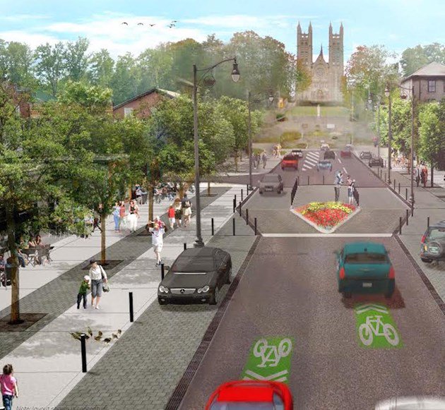 GuelphToday's tweet photo. Permanent pedestrian island planned for Macdonell Street https://t.co/9aioeOLTpX https://t.co/UNEAgRlm3H