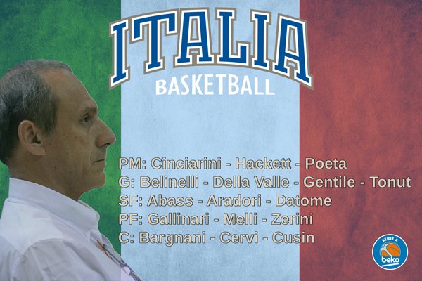 LegaBasketA's tweet photo. Questi i 16 scelti da Messina! Da qua usciranno i 12 per il #preolimpico! Avreste fatto scelte diverse? 
#SerieABeko https://t.co/uO1DSIiDaE