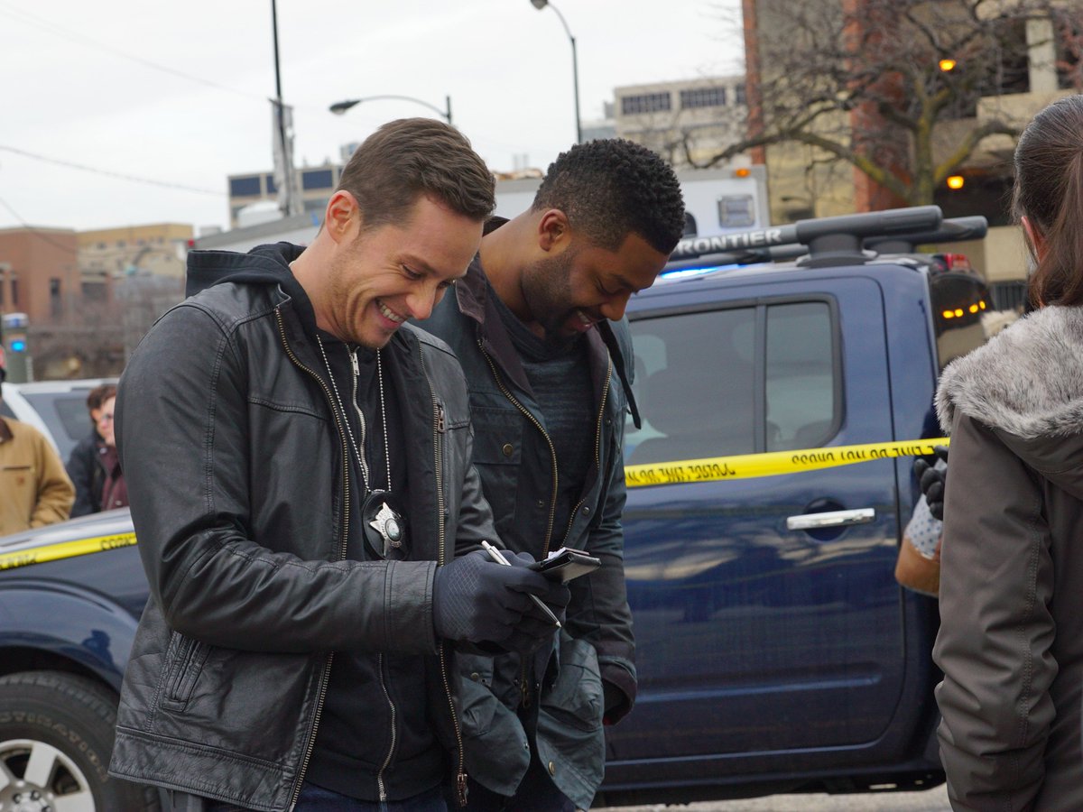 NBCChicagoPD's tweet image. Reading all of your tweets like... 😁 #ChicagoPD
