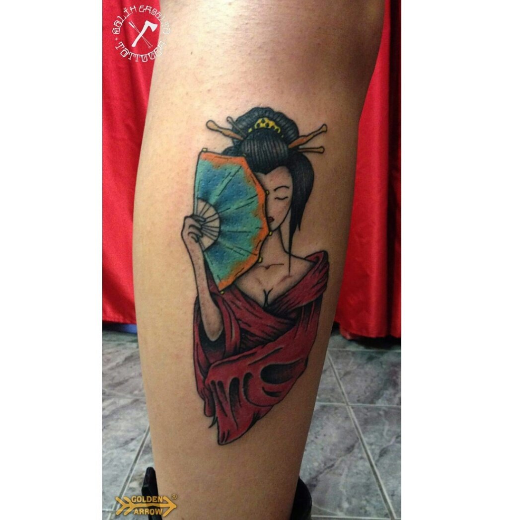 goldenarrowtatt's tweet photo. Done by Salih Erbalta #geysa #geisha #tattoo #dövme #goldenarrow https://t.co/rgO5yecYGA