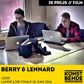 Berry&amp;Lennard vh Grafisch Lyceum Rdam winnen 3e prijs Film in landelijke finale @Kunstbende! @010mycity <a href="/010magazine/">010magazine</a>