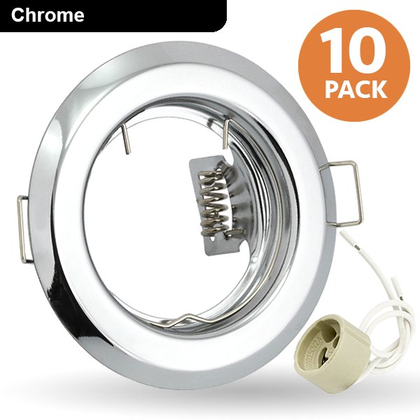 QuasarLighting's tweet photo. 10 Pack K15 Chrome Fixed Round Recessed Ceiling Downlight + GU10 lamp holder [001571] https://t.co/G03eMVsFw2 #led https://t.co/irgjaFwLwD