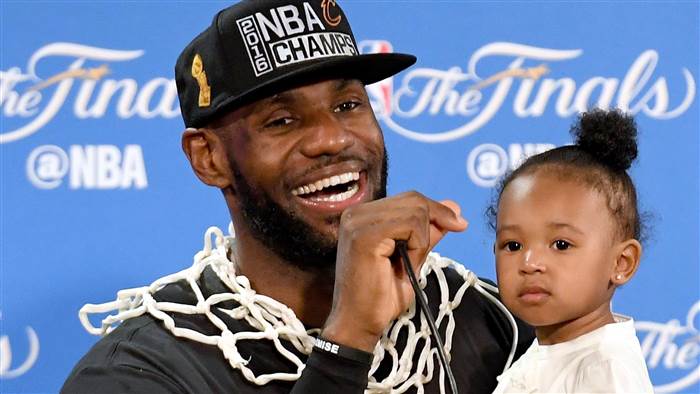 TODAYshow's tweet photo. .@KingJames' adorable daughter steals show after #NBAFinals win! https://t.co/0fKL5Pu22K https://t.co/sJ71bNzo9M