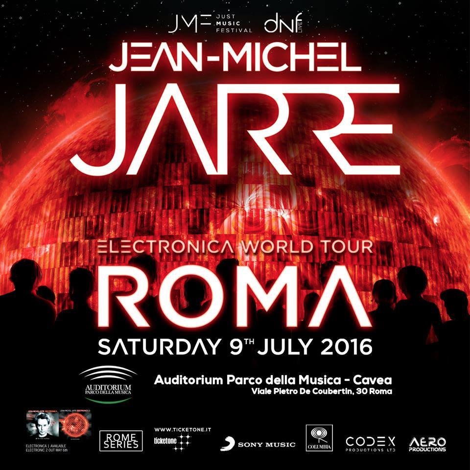 JUSTMFESTIVAL's tweet photo. 9.07.2016 JEAN MICHEL JARRE live@Auditorium Parco Della Musica -Cavea- Roma
Ticket Here:https://t.co/NA2zdvJCZX https://t.co/FqZTHaCEqt