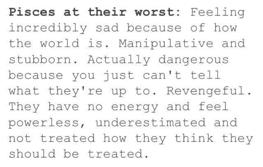 zodiacrule's tweet photo. Pisces at their best and at their worst https://t.co/a7UqXM5nYX