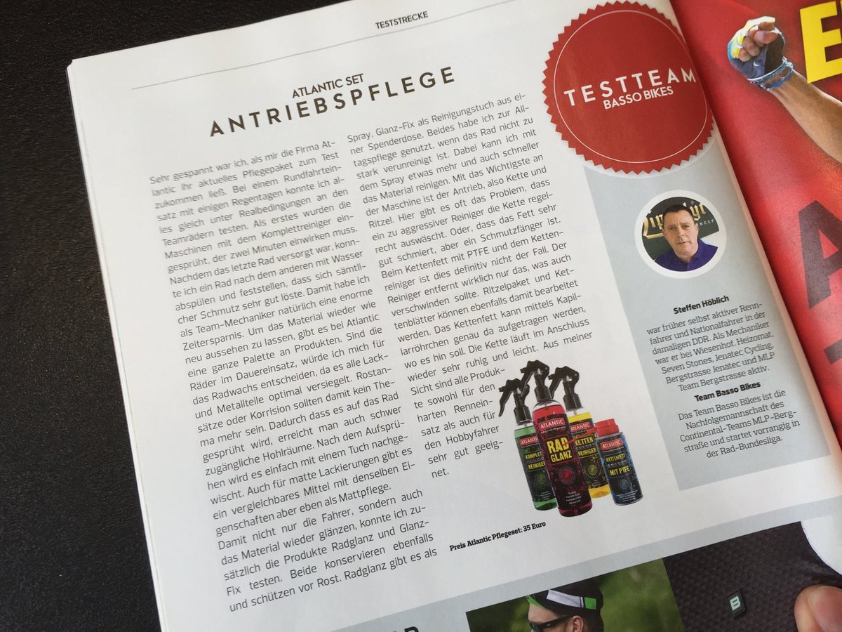 ATLANTICoel's tweet photo. #RennRad #magazine #test #erfolgreich #ATLANTIC #Radglanz #Oelzeuch #Kettenfett #fürjederManngeeignet #madeingermany https://t.co/PZb2KXzLSz