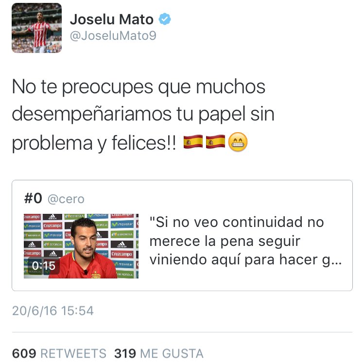 EscuderoRMCF's tweet photo. Muy grande el ex canterano @JoseluMato9 contestando a las declaraciones de Pedro. https://t.co/7ztrrf7L7D