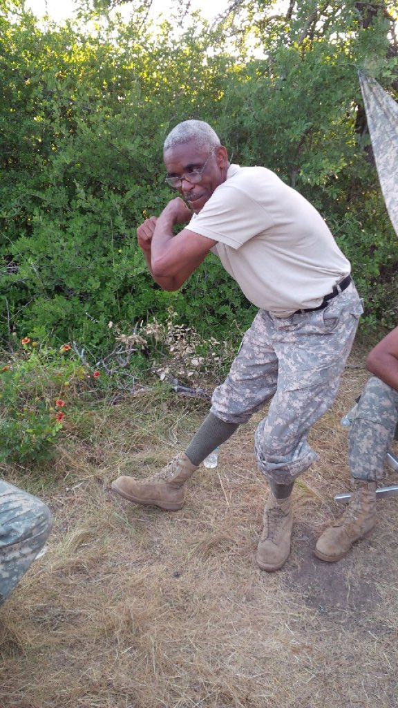 2_198AR's tweet photo. During MWR event, SGT Johnson does his best Jackie Robinson imitation. #42. Love those conversations. @155ABCT https://t.co/PrQl1maRkE