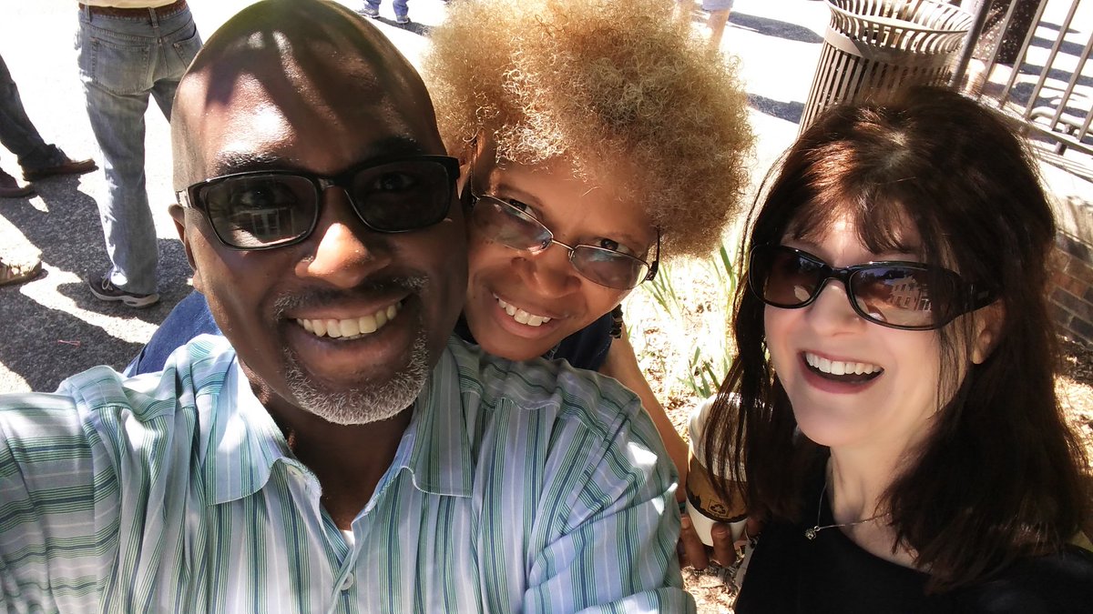 derreklemar's tweet photo. How to cope with fire drill at #PerkinsLibrary? Take a #selfie with co-workers, of course... @DukeLibraries https://t.co/xvIrQbua4J