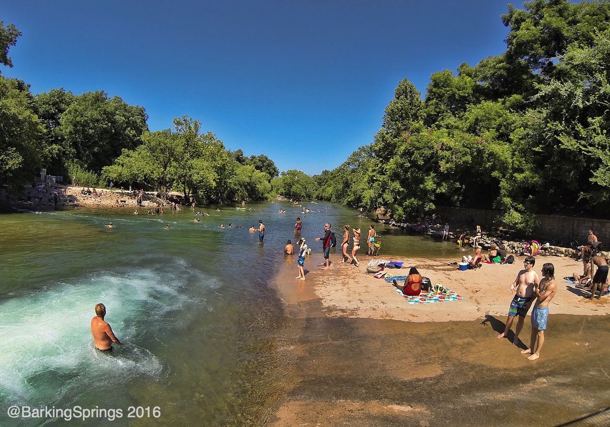 Start your Monday off with a dip in #BarkingSprings.  Dogs always welcome.