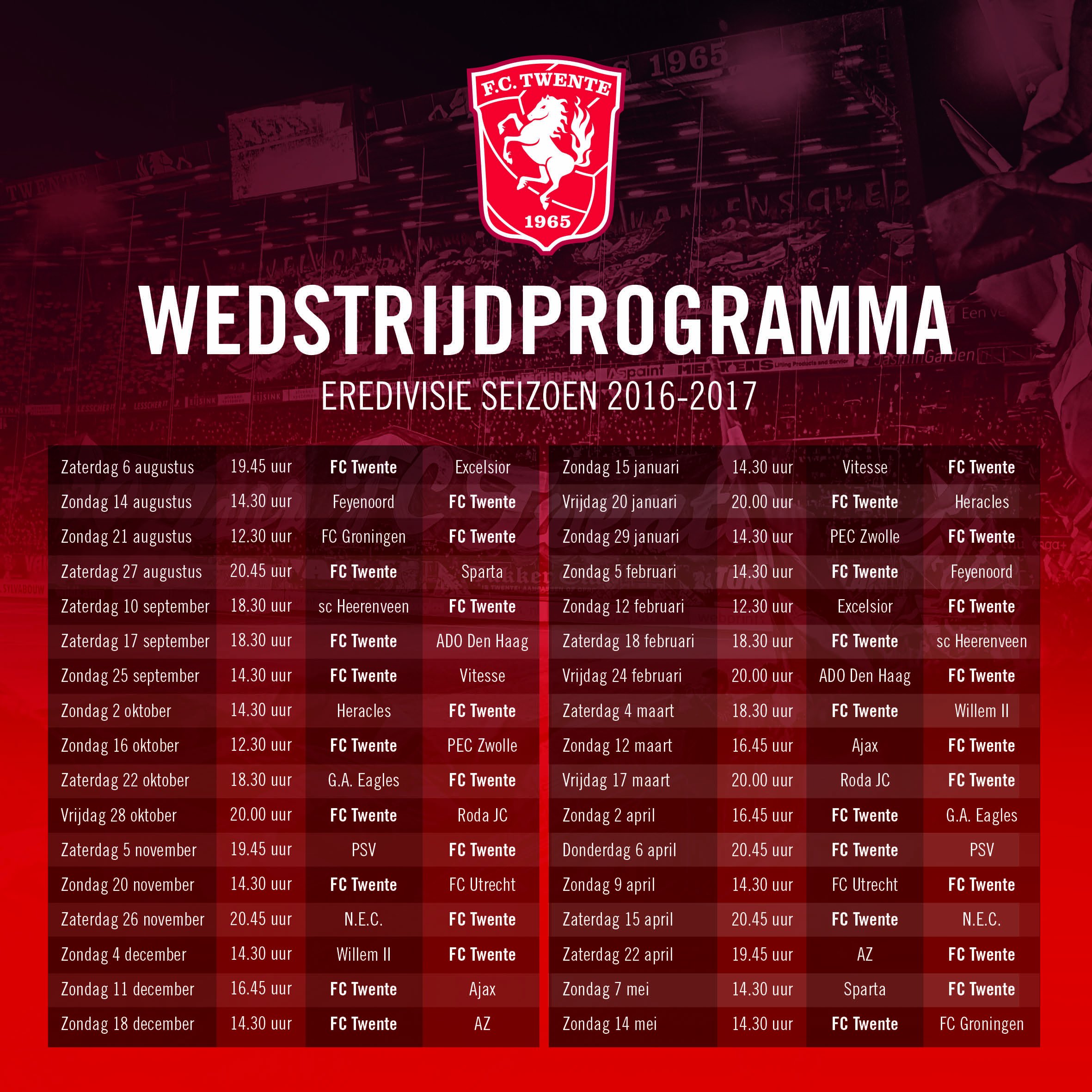 Gepland precedent kubus FC Twente on Twitter: "Data om alvast te noteren in de agenda. #competitie  #fctwente https://t.co/XORyun1TDM" / Twitter