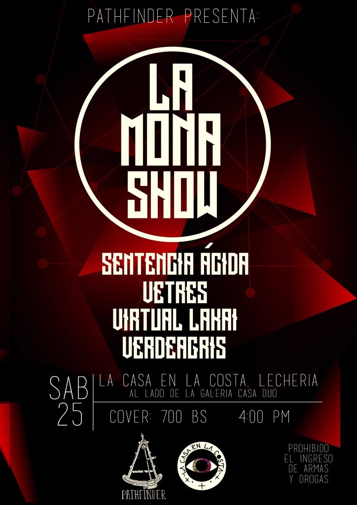 vetresbna's tweet photo. Amigos estaremos este sábado 25 en La Mona Show junto a @SentenciaAcida @VirtualLakai y @verdeagris estará brutal! https://t.co/S2wly9upWi