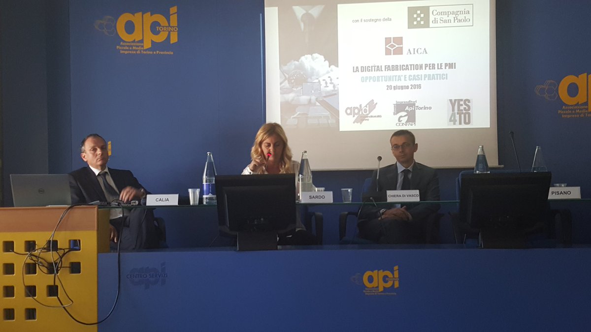 IndustriaCloud's tweet photo. Inizia l'incontro sulla #digitalfabbrication. I saluti di Brigitte Sardo, Presidentessa di #Apid #Torino https://t.co/6Fjun2o1SN