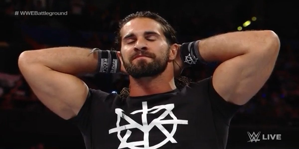 SethRollinsWeb's tweet photo. When everyone crashes your campaign for a one on one match for the title.. #SethRollins #WWE #RAW https://t.co/FmuG9JnmUE
