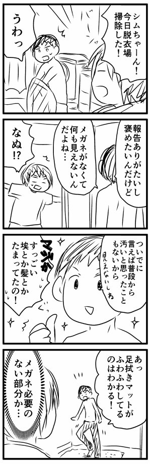 たとえメガネがあっても掃除したこと気付かないけど 