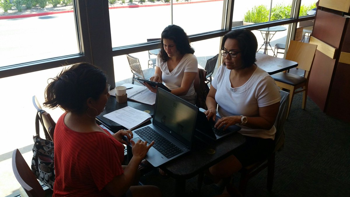 Collaboratively creating PBLs with plenty of Pandera's coffee.  <a href="/birneyERUSD/">Birney Tech Academy</a> @ERUSDFuentes <a href="/ERUSDGoyenaga/">Kendall Goyenaga</a>