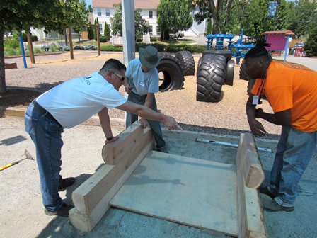 Gilbane volunteered w/ <a href="/liveunitedri/">United Way of Rhode Island</a> Way &amp; Woonasquatucket River Watershed Council building picnic tables &amp; more