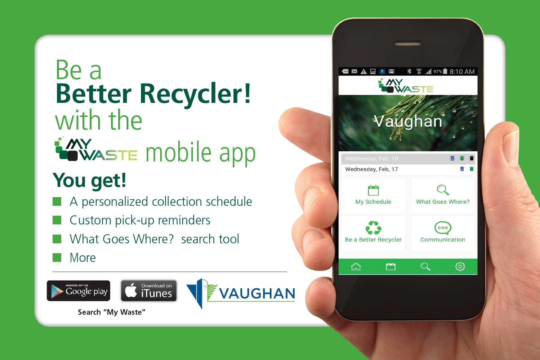 City of Vaughan on Twitter "Are you using the My Waste app to track