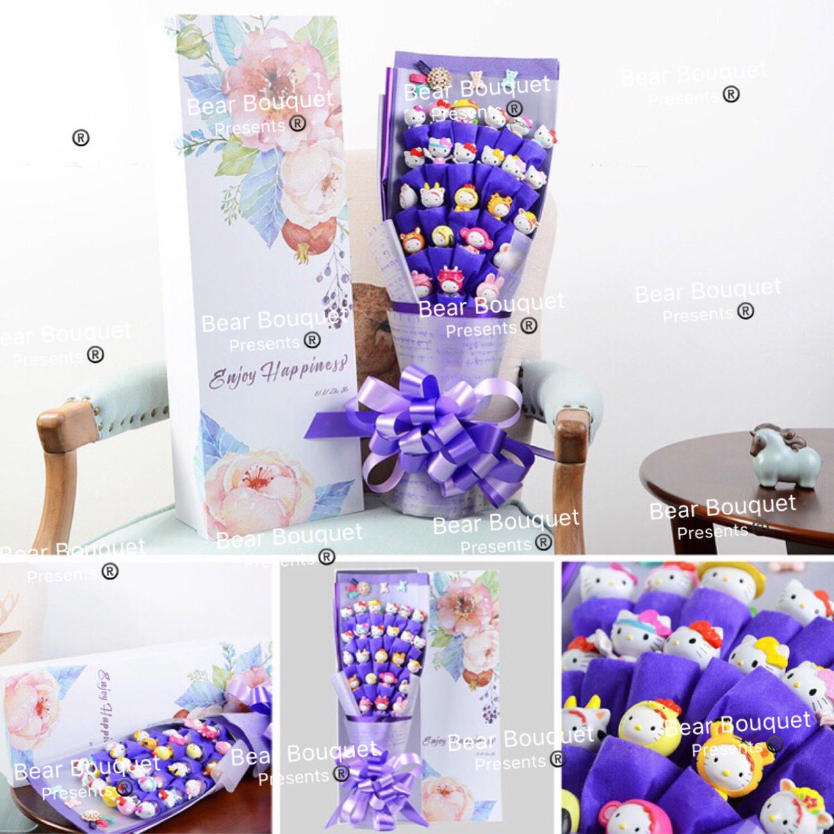 bear_bouquet's tweet photo. 🐻💐presents: 💜24 different HelloKitty bouquet #bearbouquet #bouquet #designthinking #HelloKittyenMC #handmade #floral https://t.co/zFeTbGTxQp
