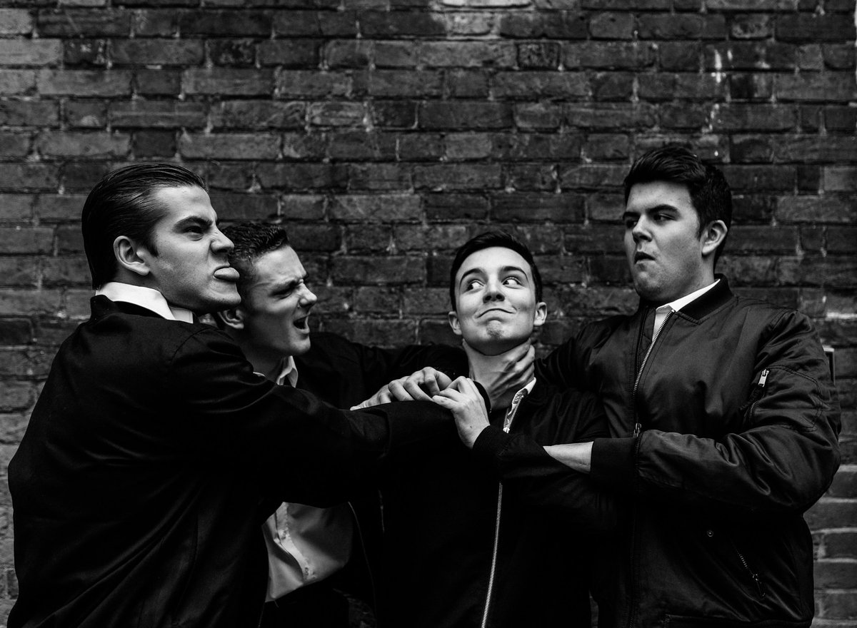 BedfordSchDrama's tweet image. Congratulations to the cast and crew of 'Bouncers'. An excellent first night!! #boys in black #stunnning Godber