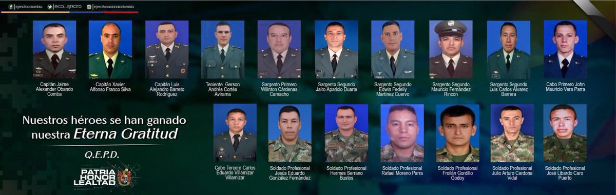 Dprotectoras's tweet photo. Lamentamos la muerte de nuestros Héroes de la patria, a sus familias paz en su corazón. https://t.co/cUOf6ZeCTJ