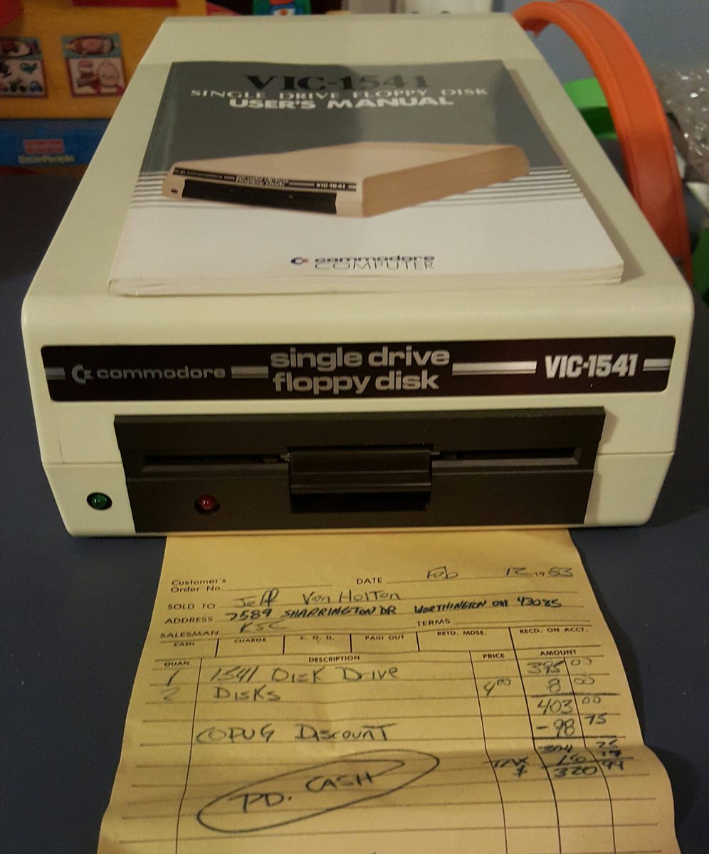 EyewearMan's tweet photo. #Commodore Ohio Pet Users Group #COPUG members received a nice discount on early #c64 equipment #VIC1541 @Jeffvh2000 https://t.co/ZGmpaUZQjn