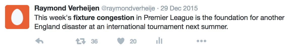 raymondverheije's tweet photo. Even more predictable.
Fans in England really enjoy the fixture congestion during the X-mas period. So don't cry! https://t.co/wcEccxqm3K