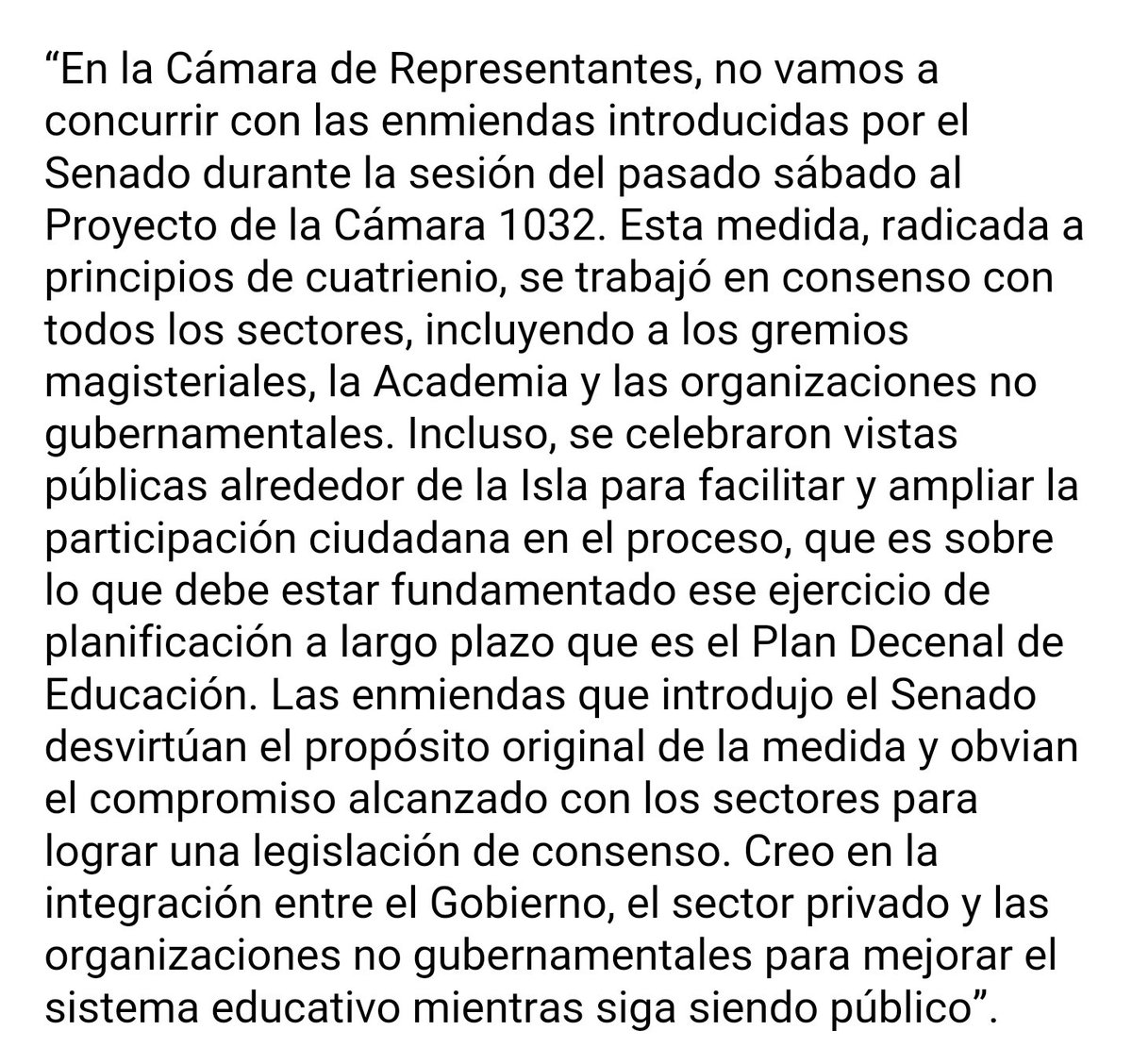 RobbyCortes's tweet photo. Jaime Perelló dice que @TuCamaraPR NO concurrirá con enmiendas del @SenadoPR al #PC1032 del Plan Decenal #Educación https://t.co/FmtnT1x3IC