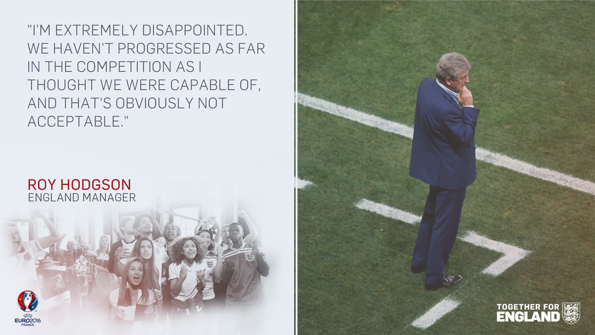 England's tweet photo. Roy Hodgson also confirms that Ray Lewington and @GNev2 will join him in leaving their positions with #ENG. https://t.co/Pl4QQ6Z9gd