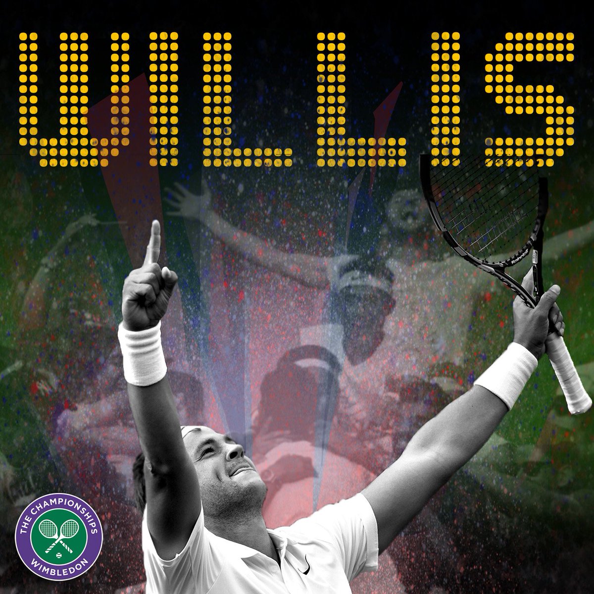 Wimbledon's tweet photo. Marcus Willis - the world No.772 - put his name up in lights on Day 1... #Wimbledon https://t.co/z4xf6WhANg